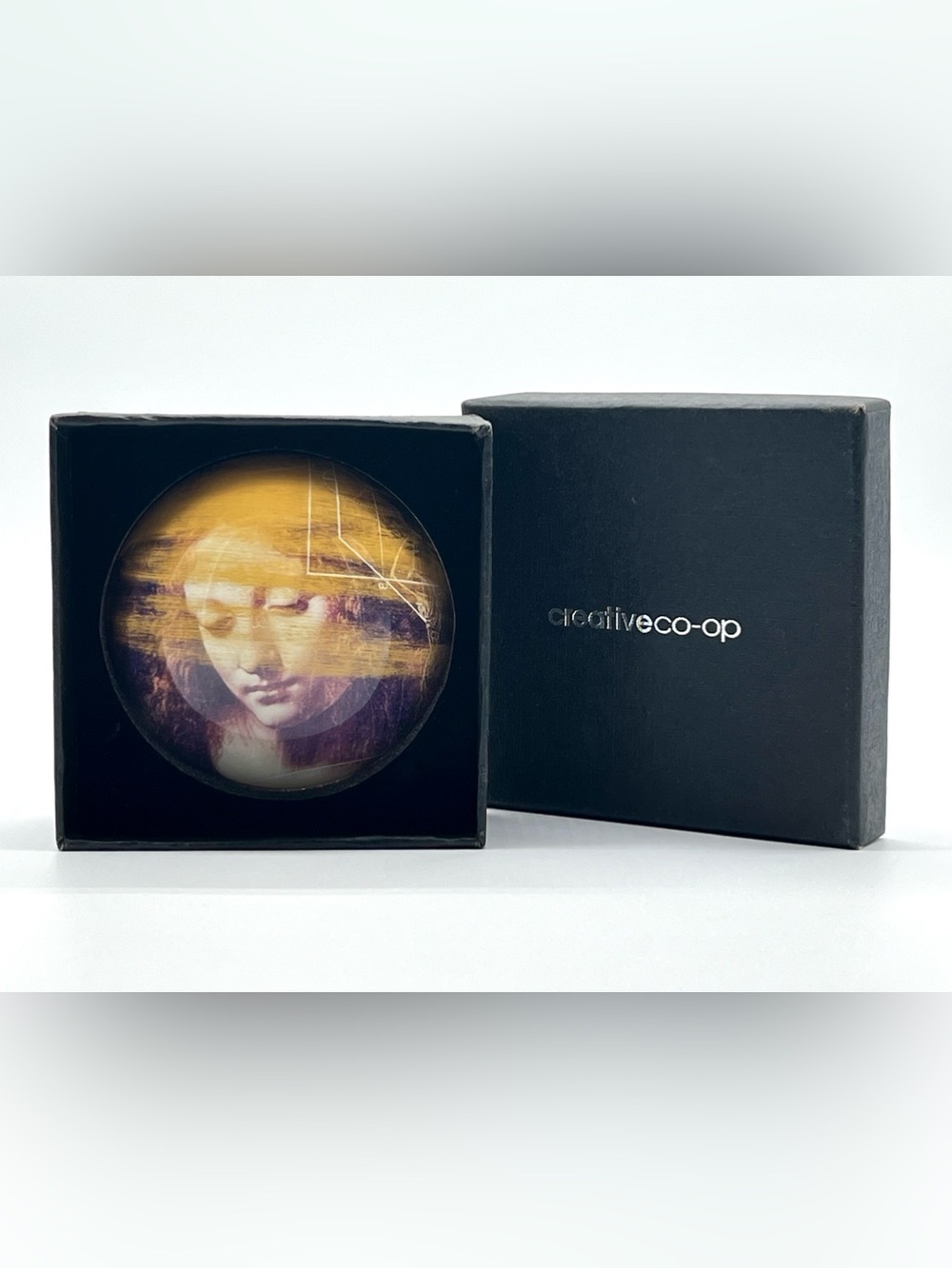NIB Creative Co-Op Leonardo DaVinci “La Scapigliata” Dome Paper Weight